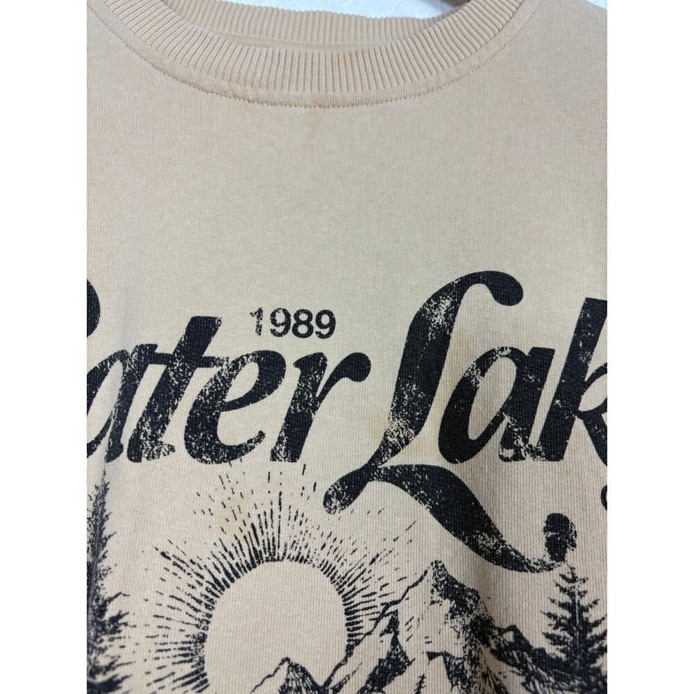 Urban Outfitters Crater Lake Overdyed Crew Neck Sweatshirt Small Yellow Oregon - Picture 10 of 15